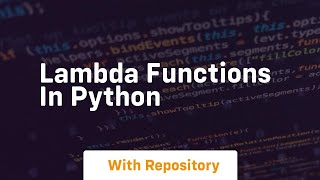 Lambda functions in python