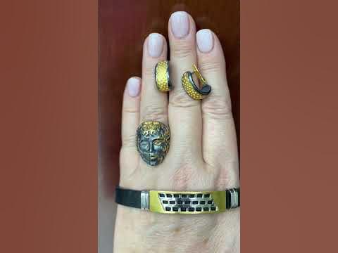 ВЕНЕЦИАНСКАЯ МАСКА! Кольцо из серебра ,конго с позолотой ! Браслет ...