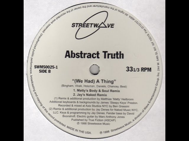 Abstract Truth - (We Had) A Thing (Matty's Body & Soul Remix)