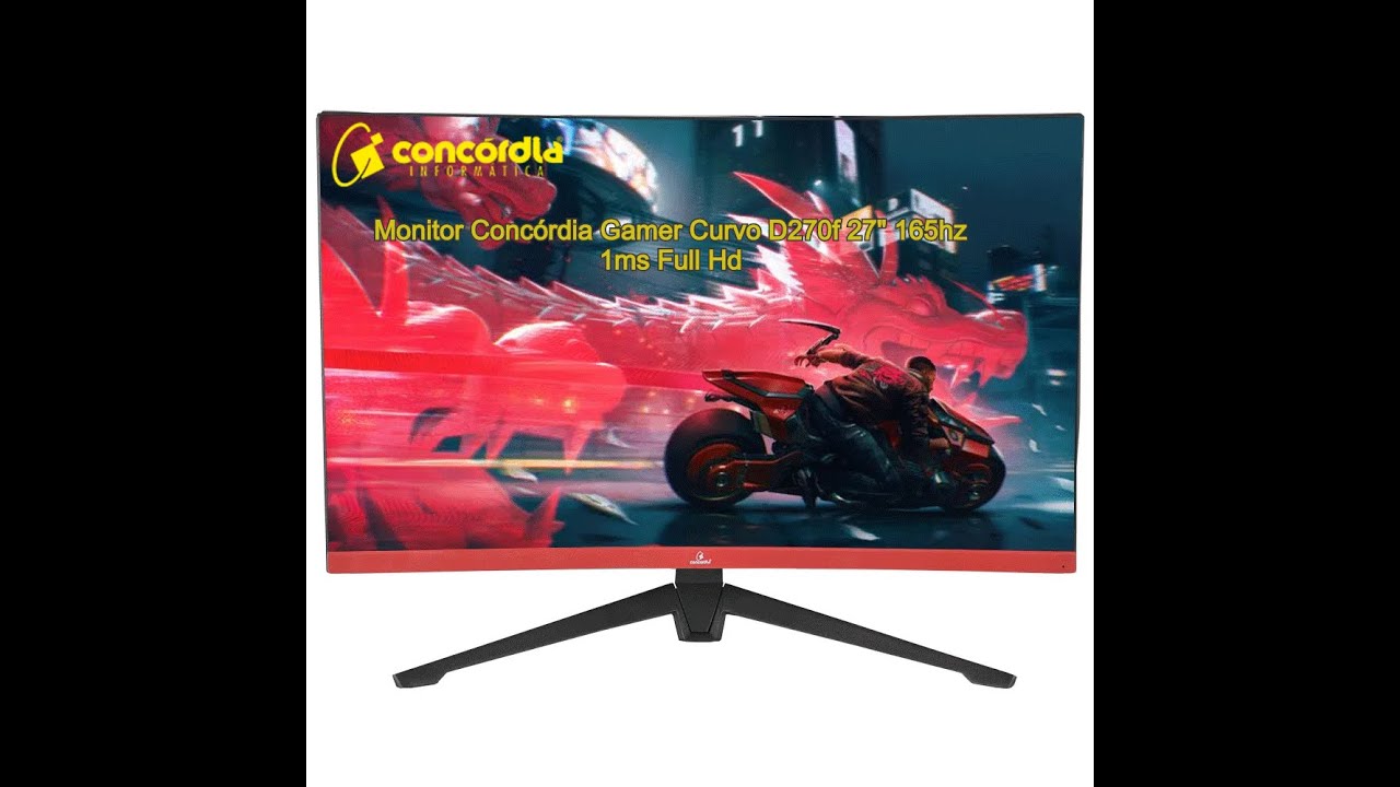 Monitor Concórdia Gamer Curvo D270f 27" 165hz 1ms Full Hd - YouTube