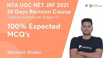 100% Expected MCQs | Teaching Aptitude | NTA UGC NET-JRF 2021 | Abhishek Shukla