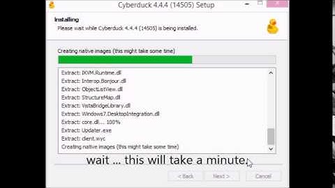 Cyberduck setup and use, on PC