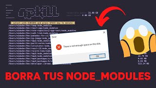 🧨 Gana espacio de tu disco duro borrando node_modules fácilmente con npkill