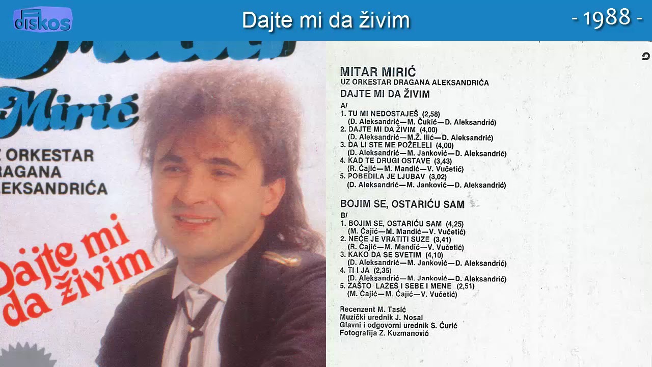 Dajte Mi Da Zivim Mitar Miric