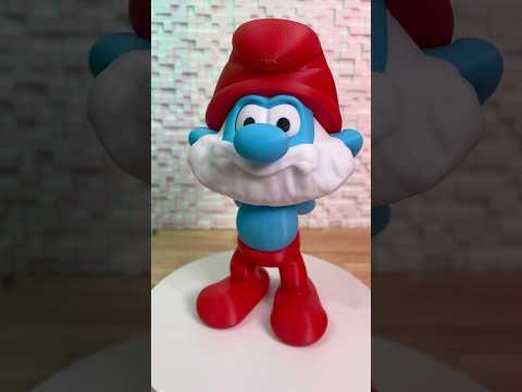 3d printed papa Smurf #smurfs #3dprinting #bambulab #3d #fyp #papa #papasmurf