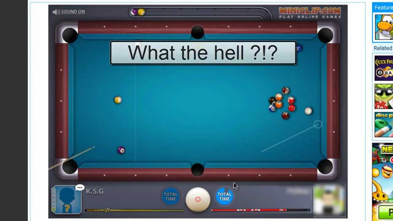 Miniclip 8 ball pool glitches - YouTube