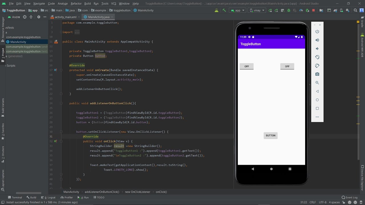 How To Create Toggle Button In Android Studio ToggleButton Android How To Create Toggle Button In Android Studio ToggleButton Android