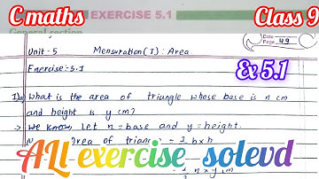 Solution of Class 9 C-Maths Exercise-5.1 Mensuration i Area || All solved Exercises 5.1 of C Maths