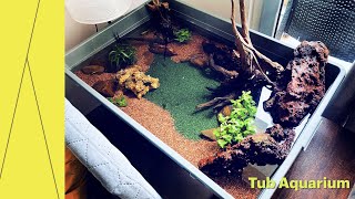 Simple Tub Aquarium Making I Aquascaping l പാത്രത്തിൽ ഒരു മീൻവളർത്തൽ