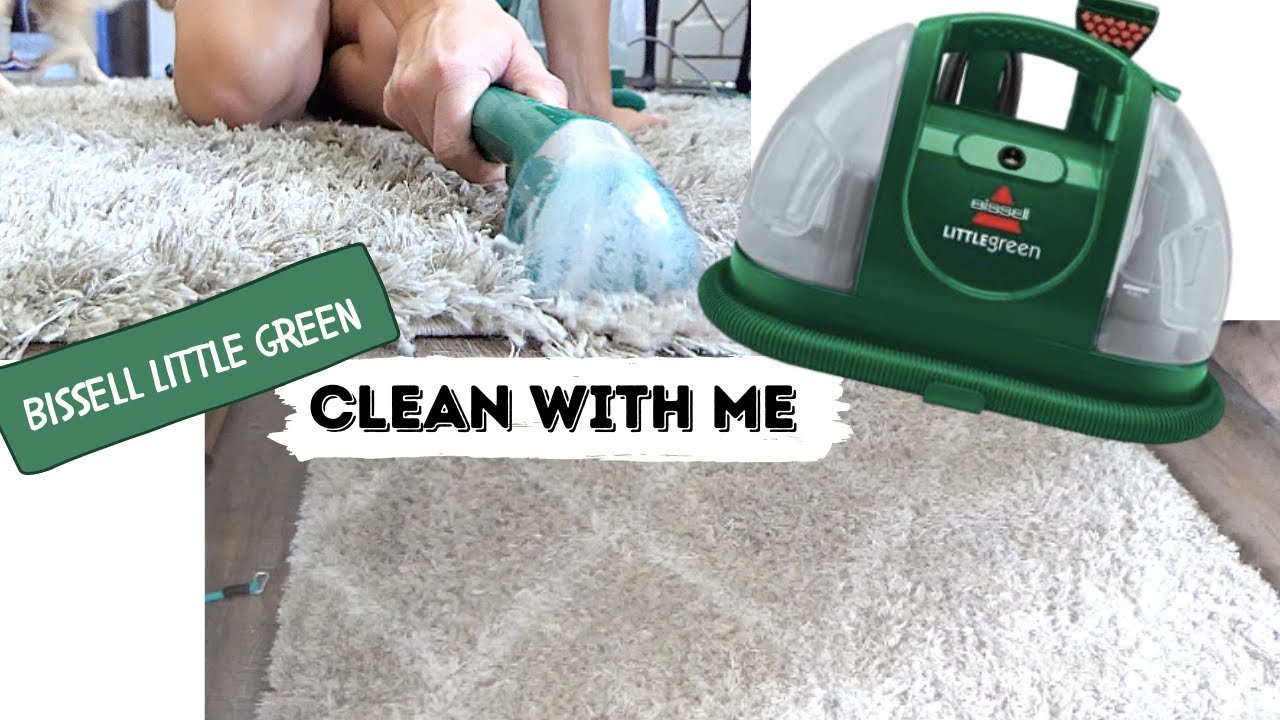 CLEAN WITH ME BISSELL LITTLE GREEN //CARPET CLEANING // deep cleaning