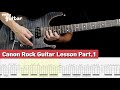 Jerry c  canon rock guitar lesson with tab part1 slow tempo