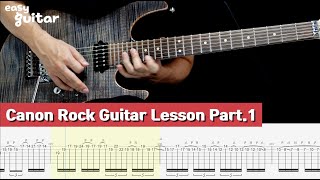 Jerry C - Canon Rock Guitar Lesson with Tab Part.1 (Slow Tempo) screenshot 3
