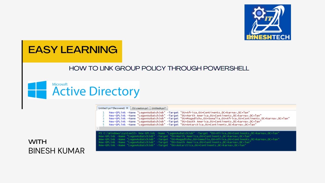 How to Link Group Policy object through PowerShell