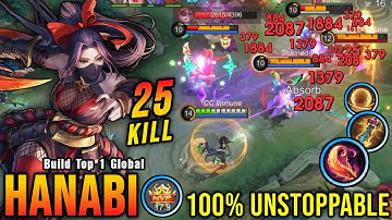 25 Kills No Death!! Hanabi MVP 17.9 Points 100% UNSTOPPABLE!! - Build Top 1 Global Hanabi ~ MLBB
