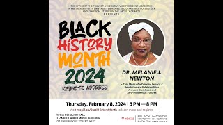 Black History Month 2024 Keynote Lecture - Professor Melanie J. Newton