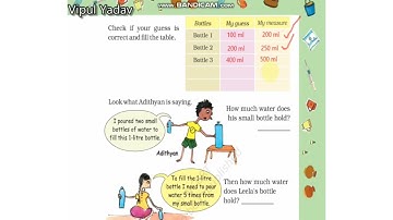 Mathematics class-4th Jugs and Mugs page no-74 and 75