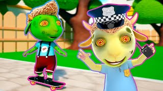 🧟‍♀️🛴Zombie kids Ride Scooters and Make Noise🧟‍♀️🛴👮‍♂️The Policeman Woke Up and took the Scooters
