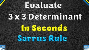 Sarrus Rule for 3x3 Determinant