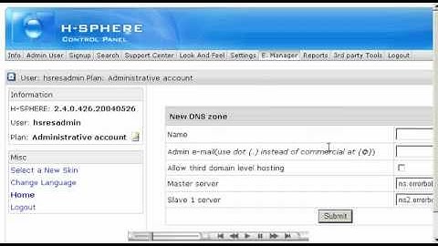 How to create a DNS zone in H-Sphere - Reseller Guide - Host Department LLC