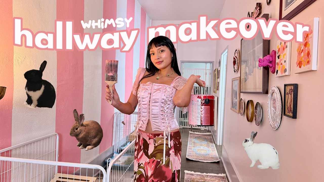 transforming my hallway from BORING to WHIMSY in 3 days!!! (the bunnies LOVE it)