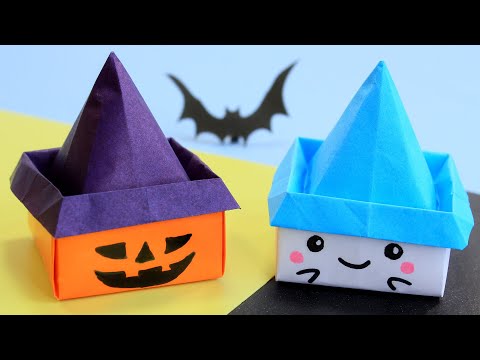 Оригами Коробочки в шляпах на Хэллоуин / Origami pumkin box / Halloween Crafts