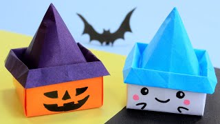 Оригами Коробочки В Шляпах На Хэллоуин / Origami Pumkin Box / Halloween Crafts