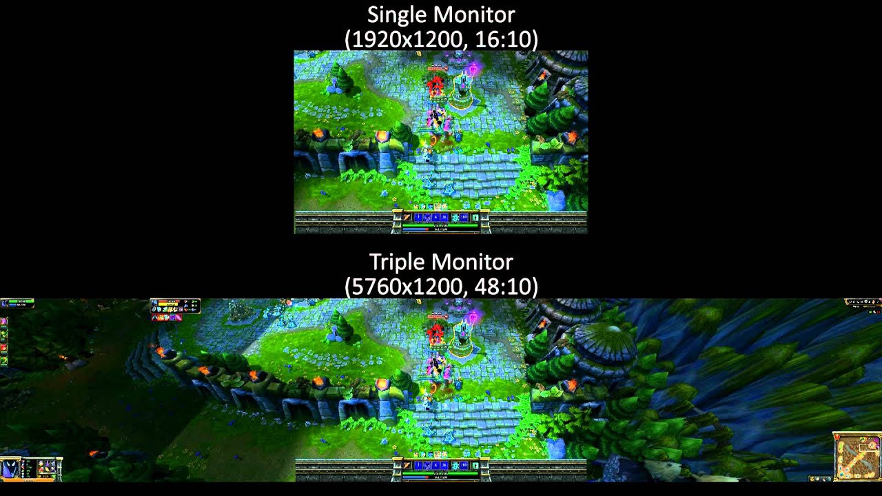 Single Vs Triple Monitor League Of Legends Part 33
