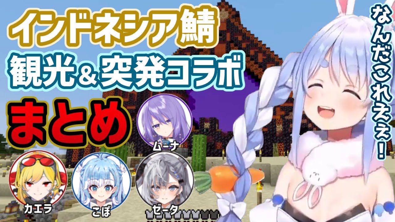 【Minecraft】ID鯖観光＆突発コラボまとめ【兎田ぺこら/ムーナ/カエラ/こぼ/ゼータ/ホロライブ切り抜き】
