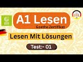 A1 Lesen || Goethe Zertifikat A1 ||Test- 01 || German A1 Listening|| Lesen A1 || A1 Lesen Mit Lösung