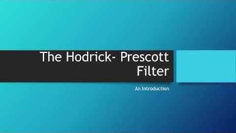 The Hodrick-Presscott Filter (HP Filter): An Introduction