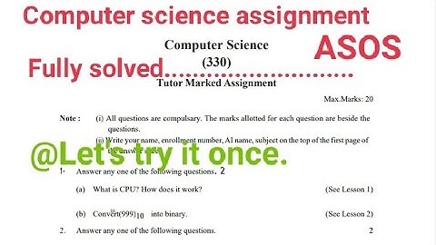Computer science Assignment 2022// Assam State open School (ASOS).//@letslearnNgrow