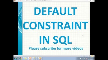 Default Constraints in SQL