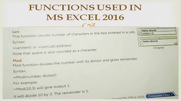 CLASS 7 COMPUTER LESSON 4 ELABORATION ON MS EXCEL 2016 TOPIC  FULL LESSON