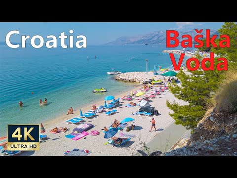 Baska Voda Makarska Riviera Croatia 🇭🇷 4K Walking Tour September 2021