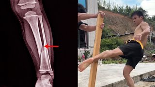 🔥A Rural Kung Fu Guy Has Practiced Martial Arts For 20 Years And Broke A Wooden Stick With One Kick