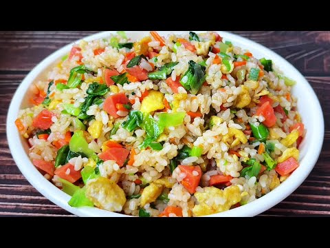 懶人版超簡單的生菜炒飯，幾分鐘出鍋，比吃外賣還香！ #美食 #做飯 #中餐 #家常菜 #菜譜