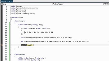 LINQ: Where, ejemplos | LINQ | Programando en C#
