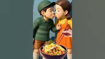 Close to the KISS! Squid Game AI Korean noodles ASMR #squidgame #ai #asmr #squidgame2