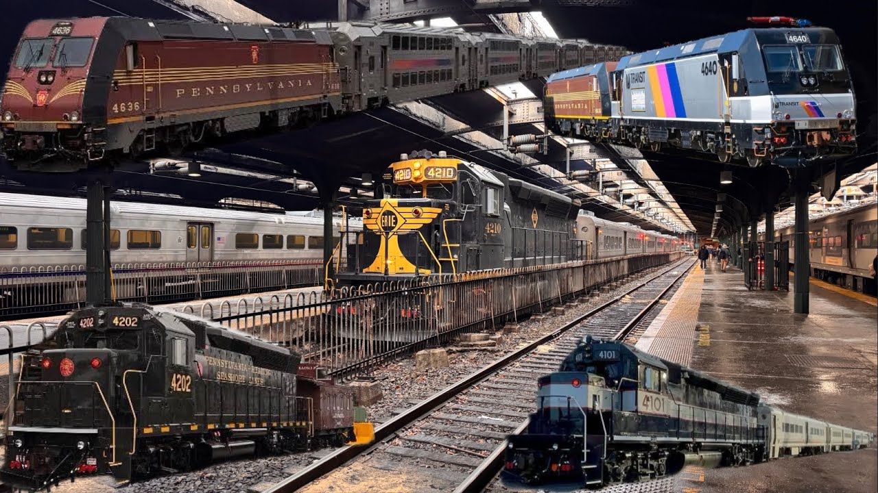 NJ TRANSIT Heritage Diesel and Electric Locomotives at Hoboken Terminal