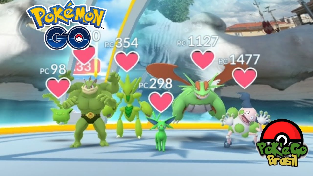 Ginásio Temático Pokémon Shiny verde #100 Pokémon GO 