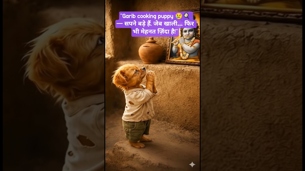 The puppy have no cash to buy recipe book, so rich men making fun of him 