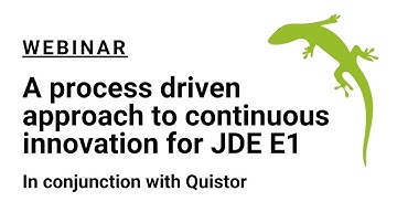 A process driven approach to continuous innovation for JDE E1, in conjunction with Quistor