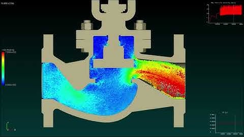 Simulation of OIl filling and flowing through a stop valve created in Particleworks