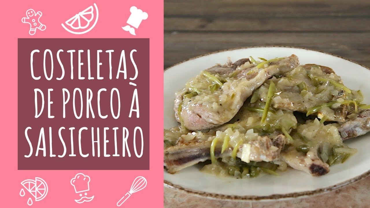 Costeletas de porco à salsicheiro