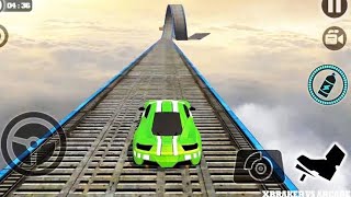 Impossible Stunt Car Tracks 3D: Green Car Driving Stunts Level 5 - Android Gameplay #shorts screenshot 2