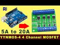 How to use MOSFET Button IRF540  to control 5A to 20A DC Motor or LED light strip