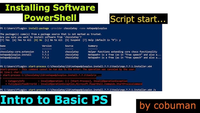 Run Powershell script from software package