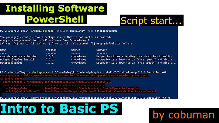 Installing Software through Power Shell, Intro to powershell scripts