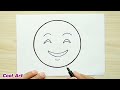 How to draw happy face emoji smiley face drawing emoji kids easy drawing emoji day drawing