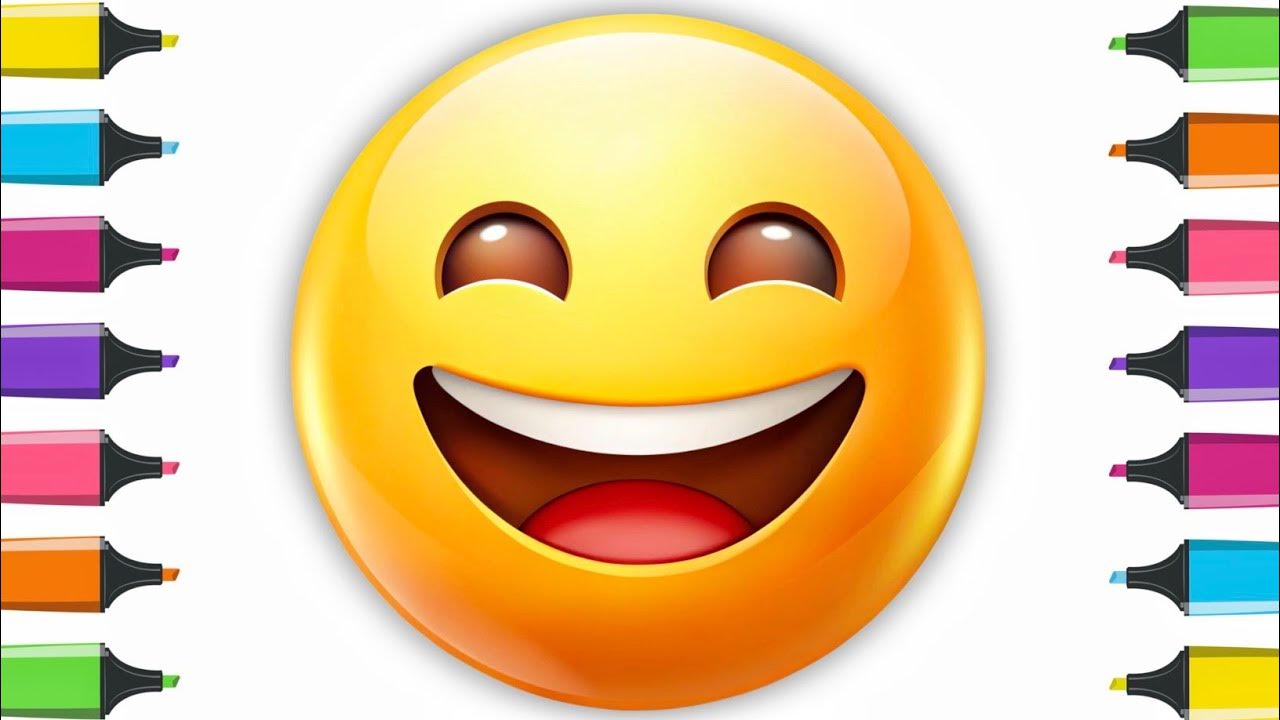 How To Draw Happy Face Emojiπ Smiley Face Emoji Drawingπ Kids Easy ...